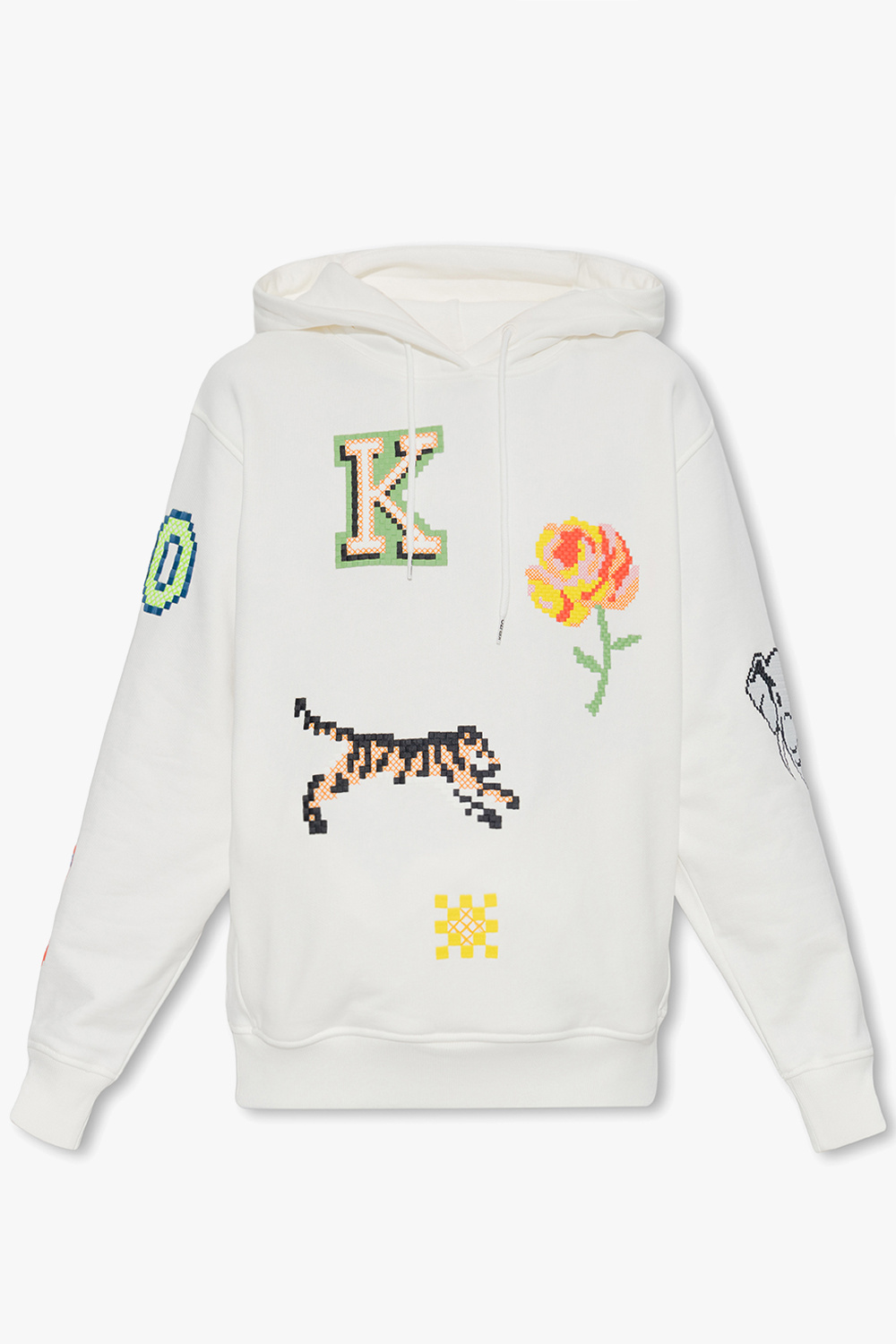 White Embroidered hoodie Kenzo Kourtney Kardashian wearing an